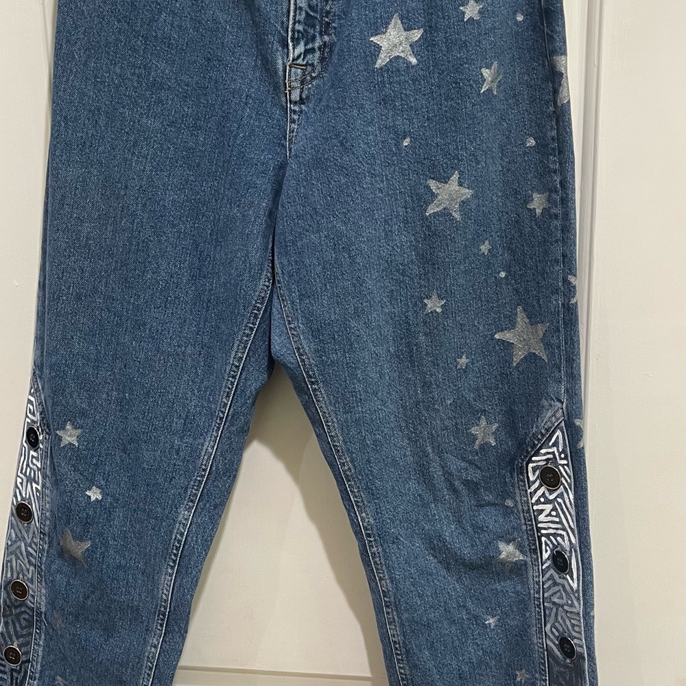 BDG Blue Star Pattern Flare Jeans